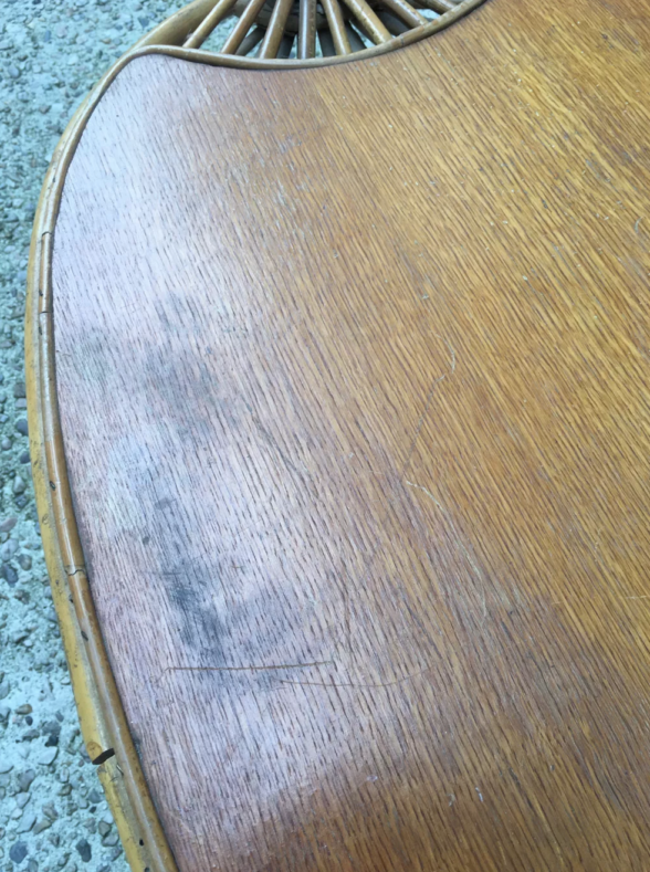 Table basse ovale en rotin